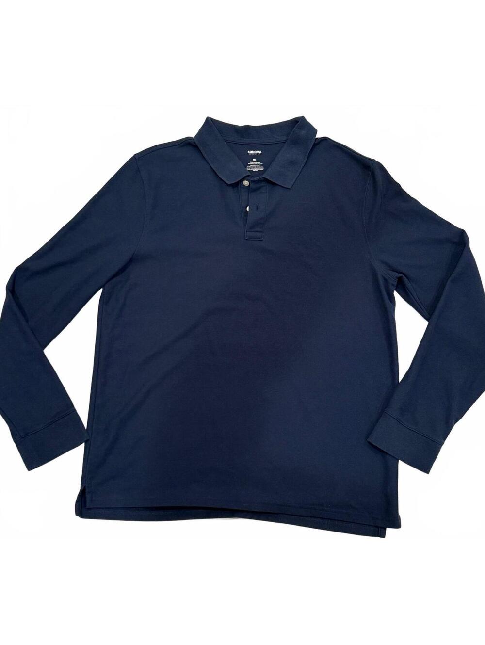 Sonoma XL Navy Blue Long Sleeve Polo Shirt